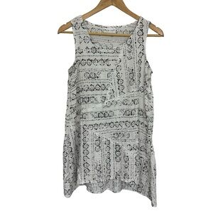 Habitat Sleeveless Asymmetrical Top Womens XS White Oversized Tunic Tank EUC